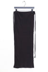 BASERANGE France organic cotton tie skirt BAS-SKBR-RIB-000-HEI black